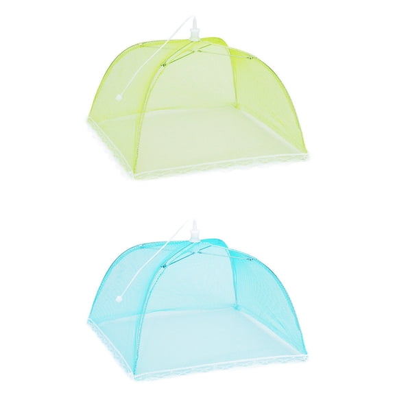 AUDeals 2-Pack Large 17-Inch Pop-Up Mesh Screen Food Covers, Tent Domes for Outdoor Picnics, BBQs, and Parties, Reusable and Collapsible Insect Protection
