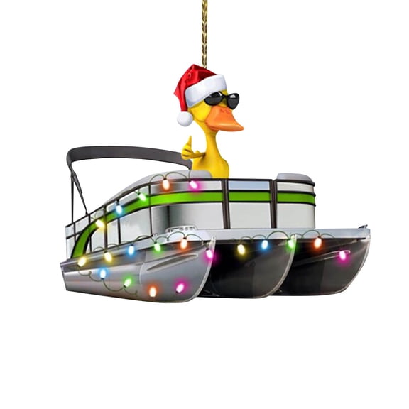 AUDeals 2025 Christmas Ornaments, Metal Animal Shaped Boat Ship Pendant for Xmas Tree Decor, Unique Holiday Party Supplies & Gift Decorations