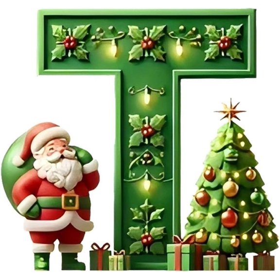 AUDeals 26 Christmas Letters Ornaments A to Z, Acrylic Alphabet Santa Initials for Christmas Tree Decor, Xmas Hanging Pendant for Home Party Mantel Decorations