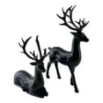thumbnail image 1 of AUDeals 2Pcs Plastic Reindeer Figurines Standing & Lying Christmas Tabletop Decor, Holiday Home Ornaments for Living Room, Mantel & Festive Decorations, 1 of 8