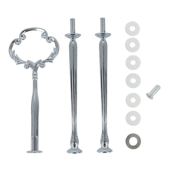 AUDeals 3-Tier Cupcake and Dessert Stand with Handle, Cake Tower Display for Wedding, Birthday, and Party Treats, Durable and Easy to Assemble Metal Frame with Decorative Plates