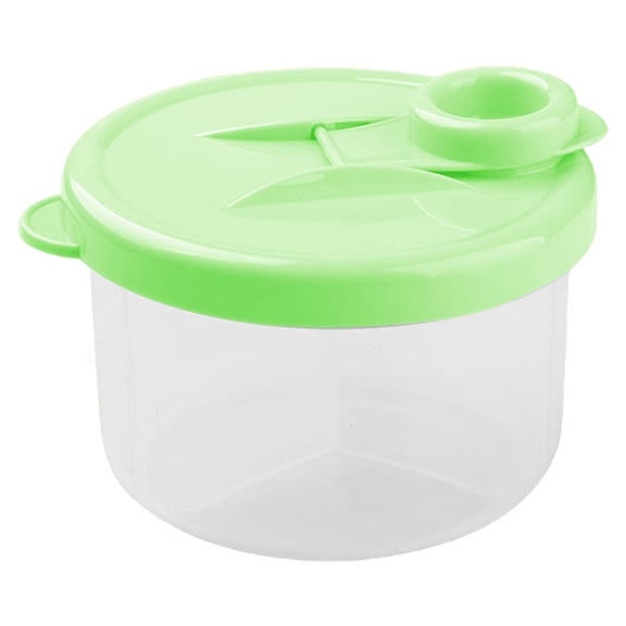 AUDeals 300ml Baby Formula Dispenser for Travel, Non Spill Rotating Three Compartment Container, Milk Powder and Kids Snack Container for Infant Toddler, Portable Snack Container