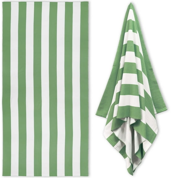 AUDeals 40" Cotton Beach Towel, Plush Thick Striped Pool Towel for Adults Men & Women, Quick Drying Large Swimming Towel for Travel & Gym