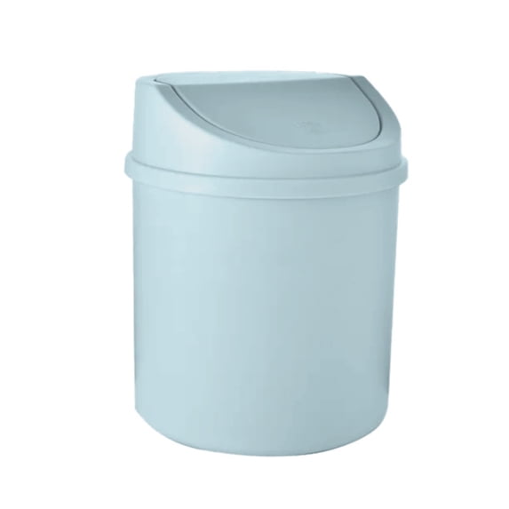AUDeals 6.69*5.12 Inches Desktop Mini Cute Trash Can with Rotating Lid Space Saving PP Plastic Cylindrical Mini Trash Can Small Plastic Storage Bin for Home Kitchen Dressing Office Kids Bedroom