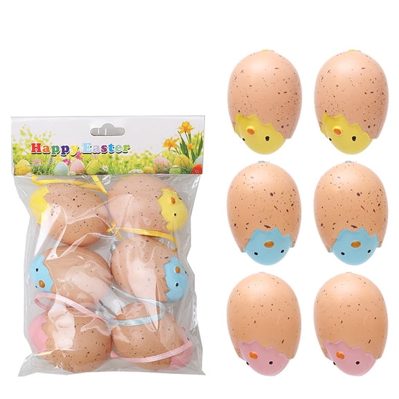 AUDeals 6PCS Easter Hanging Eggs, Colorful Foam Hanging Egg Ornaments for Easter Tree, Christmas, Home Party, and DIY Craft Decoration, Spring Festival Decorations
