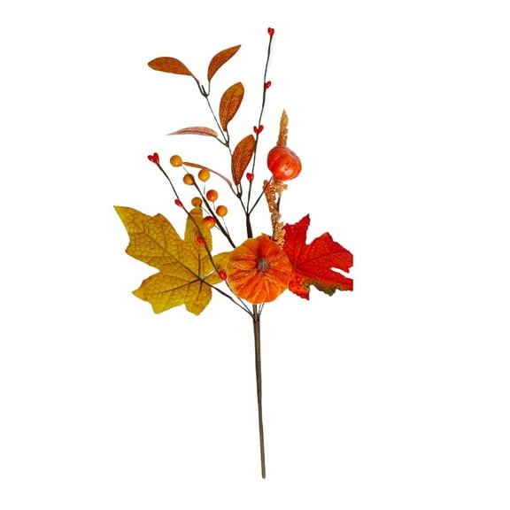 AUDeals Artificial Fall Pumpkin Berry Picks Decorative Autumn Stems for Centerpieces, Thanksgiving, Christmas, and Home Decor