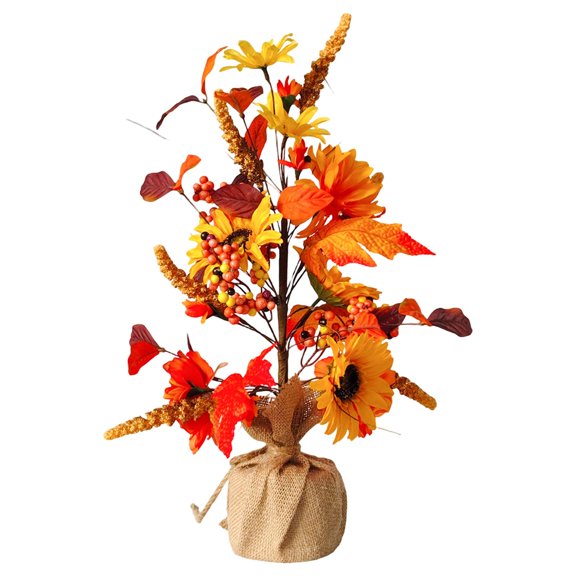 AUDeals Artificial Pumpkin Berry Branches Faux Botanical Picks for Kitchen Table Centerpiece and Autumn Christmas Decor ﻿