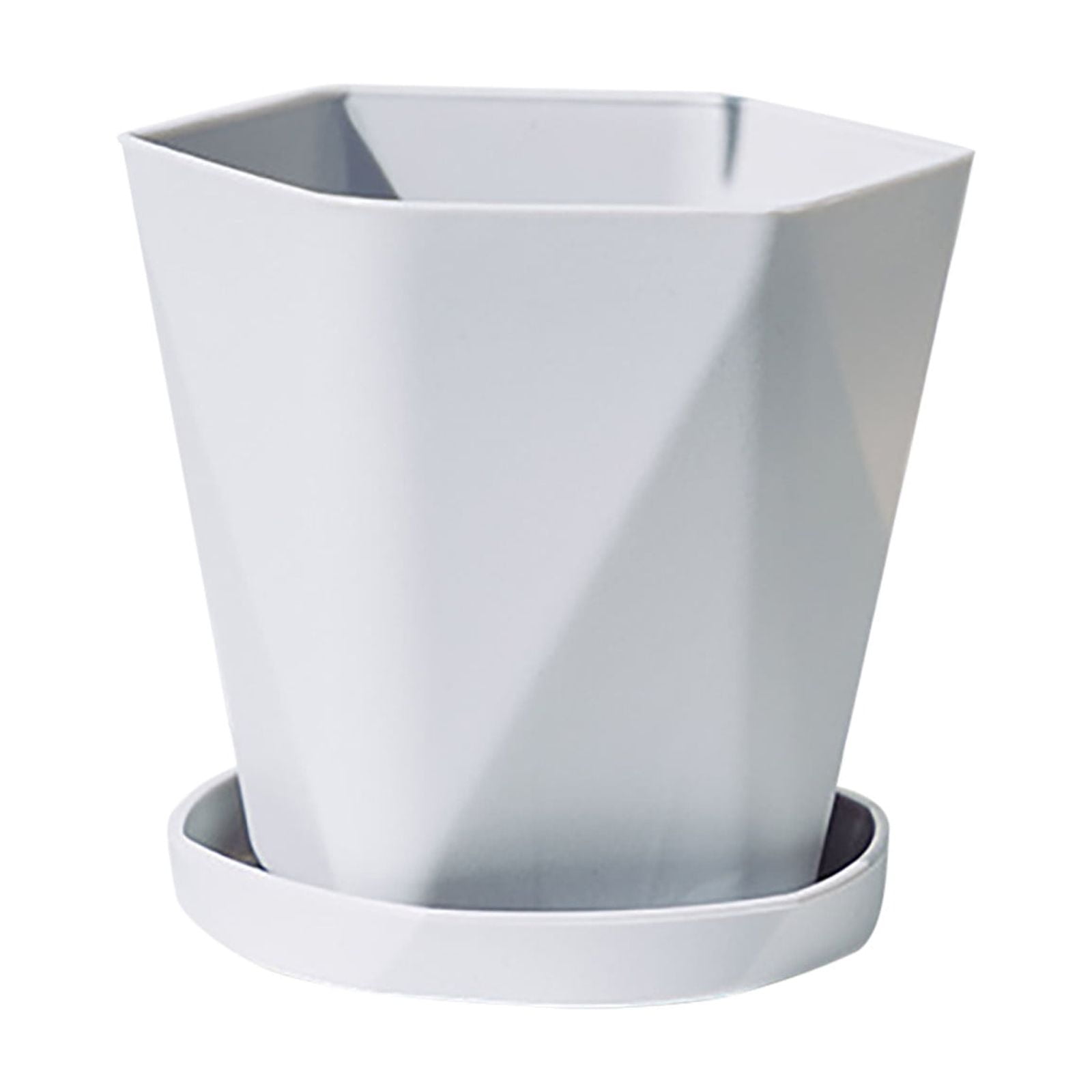 AUDeals Balcony Household Thickened Plastic Flower Pot with Tray, Large Resin Planter for Practical Gardening and Home Office Decorations, Durable Design