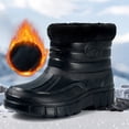 thumbnail image 1 of AUDeals Black Winter Snow Boots, Water Resistant Mid Calf Shoes with Fleece Lining, Thick Sole Warm Comfort for Outings, 1 of 4