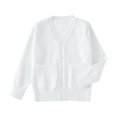 thumbnail image 1 of AUDeals Boys Girls Knit Cardigan V-Neck Long Sleeve Button Sweater Knitted Cotton School Uniform Preppy Fall Ribbed Sweater Jacket Tops (White, 11-12 Years), 1 of 7