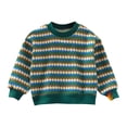 thumbnail image 1 of AUDeals Boys Girls Sweater, Toddler Kids Argyle Pattern Crewneck Sweatshirt, Fleece Lined Warm Casual Thick Knitted Pullover for Boys Girls (Green, 18-24 Months), 1 of 6