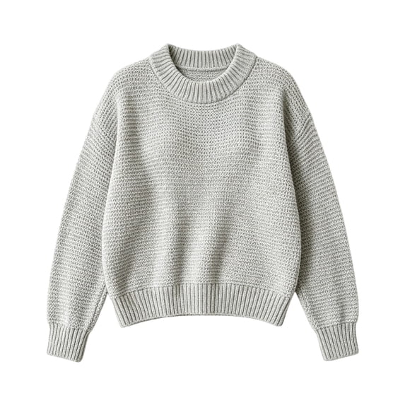 AUDeals Boys Girls Sweater, Toddler Kids Waffle Knit Crewneck Pullover, Casual Loose Fit Chunky Texture Knitted Sweater for Boys Girls (Grey, 13-14 Years)