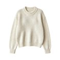 thumbnail image 1 of AUDeals Boys Girls Sweater, Toddler Kids Waffle Knit Crewneck Pullover, Casual Loose Fit Chunky Texture Knitted Sweater for Boys Girls (White, 13-14 Years), 1 of 4