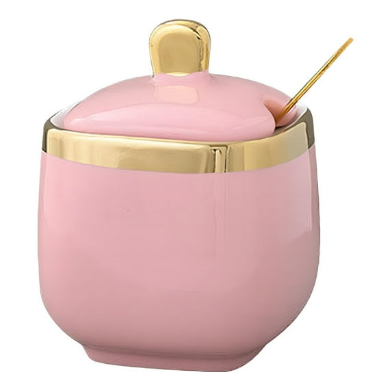 AUDeals Ceramic Sugar Bowl with Lid Airtight Seasoning Storage Container for Kitchen Countertop, Coffee, Tea, Spices Elegant Condiment Jar for Dining Table, Pantry, Coffee Bar