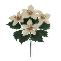 AUDeals Christmas Flowers Artificial Bushes Winter Greenery Stems for DIY Christmas Tree Wreath Garland Home Table Centerpiece Holiday Decorations Front Door Porch Decor Indoor and Outdoor