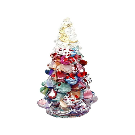 AUDeals Christmas Tree Decor Tabletop, Mini Christmas Tree Statue for Fireplace Mantel, Holiday Desktop Centerpiece Decorations for Home Office Festival