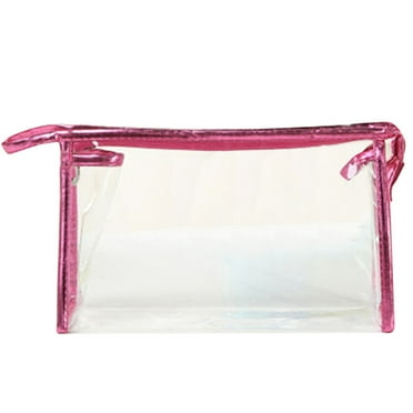 AUDeals Clear Waterproof Cosmetic Bag with Zipper PVC Transparent Plastic Makeup Organizing Bags Travel Toiletry Pouch for Bathroom Vacation and Organizing