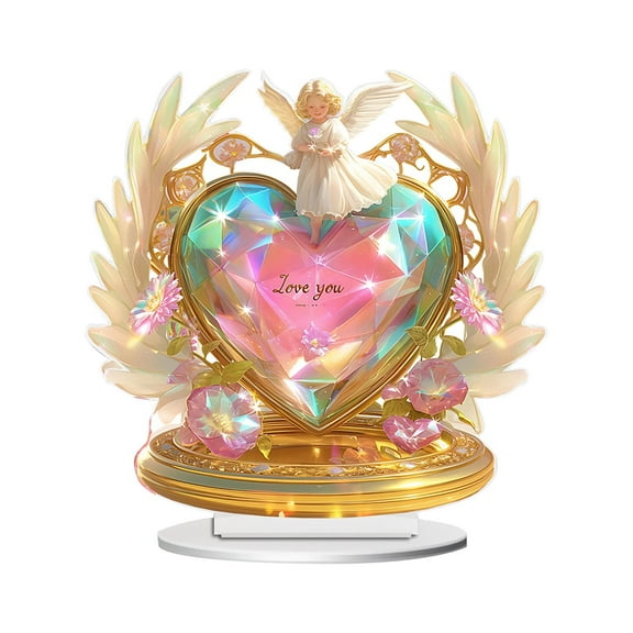 AUDeals Creative Heart 2D Flat Acrylic Ornament A Choice for Living Room & Desk Valentines Heart Decorations Heart Shaped Baubles ging Ornaments Decorations for Valentine
