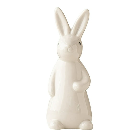 AUDeals Easter Bunny Ceramic Ornament Cute White Bunny Figurine for Home Décor, Gift & Easter Traditions Symbol of Renewal & Joy (Not for Decoration Only)