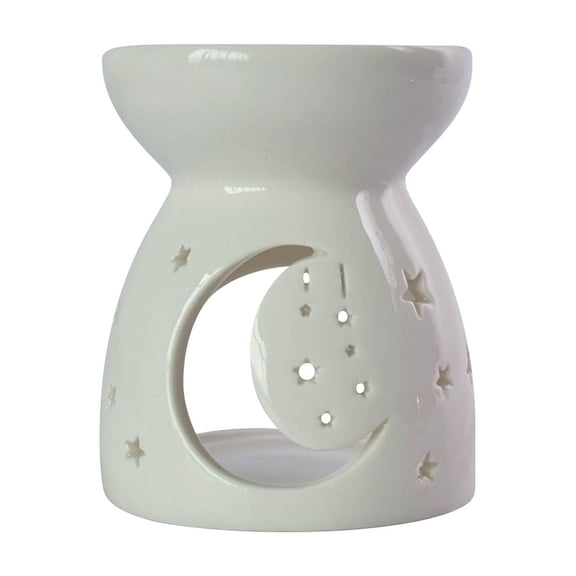 AUDeals Essential Oil Burner, Ceramic Tea Light Candle Holder Oil Burner Wax Melt Burner Incense Aroma Diffuser Home Decor for Living Room, Balcony, Patio, Porch and Garden
