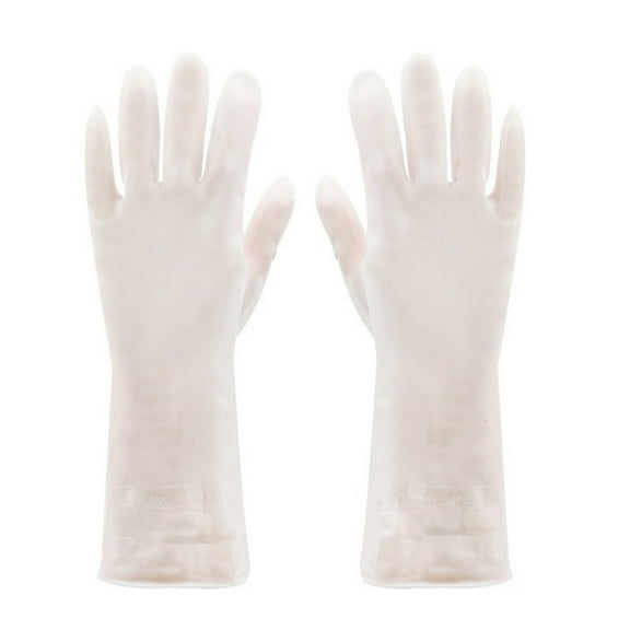 Transparent Rubber Cleaning Gloves Waterproof Household Kitchen Gloves for Dishwashing Washing Up and Laundry Tasks Reusable Long Latex Free Durable Household Gloves