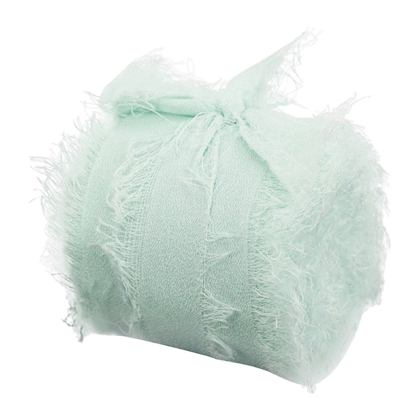 AUDeals Fringe Chiffon Ribbon, Rustic Wedding Ribbon for Bouquets, Gift ...