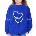 thumbnail image 1 of AUDeals Girls Cotton Love Heart Sweatshirt - Round Neck Long Sleeve Loose Fit Pullover Top for Kids Spring Fall Casual Wear, 1 of 6