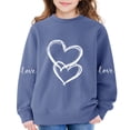 thumbnail image 1 of AUDeals Girls Cotton Love Heart Sweatshirt - Round Neck Long Sleeve Loose Fit Pullover Top for Kids Spring Fall Casual Wear, 1 of 6