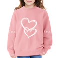 thumbnail image 1 of AUDeals Girls Cotton Love Heart Sweatshirt - Round Neck Long Sleeve Loose Fit Pullover Top for Kids Spring Fall Casual Wear, 1 of 7