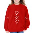 thumbnail image 1 of AUDeals Girls Heart Print Sweatshirt - Round Neck Long Sleeve Loose Fit Pullover Top for Kids Spring Fall Casual Everyday Wear, 1 of 6
