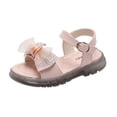 AUDeals Girls Open Toe Sandals - Rhinestone Bow Buckle Strap Soft Upper ...
