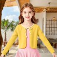 thumbnail image 1 of AUDeals Girls Ribbed Tie Front Cardigan - Long Sleeve Cropped Lightweight Knit Sweater Cover Up for Girls Fall Winter Layering Wear, 1 of 6