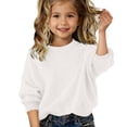thumbnail image 1 of AUDeals Girls Sweater, Toddler Girls Fuzzy Fluffy Crewneck Knit Pullover, Plush Soft Cozy Loose Casual Knitted Sweater for Kids Girls (White, 11-12 Years), 1 of 4