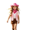 thumbnail image 1 of AUDeals Girls Western Cowgirl Costume Fringe Vest Suede Fashion Sleeveless Waistcoat Rodeo Outfit Outerwear for Halloween Party Casual Daily Wear (Pink, 18-24 Months), 1 of 7