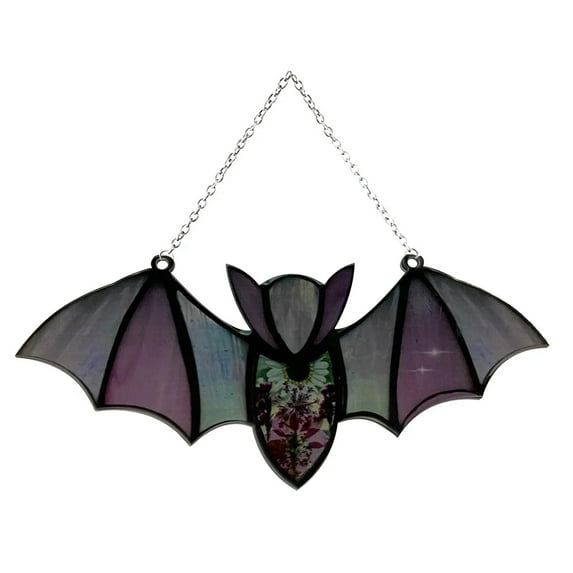 AUDeals Halloween Decorations Colored Bat Window Wall Pendant Wall Art Decoration Halloween Hanging Ornament for Indoor Outdoor Decor Kitchen Garden Party Supplies ﻿ 4.72*2.56 Inch