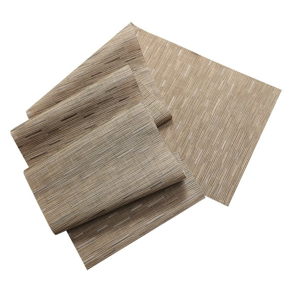 AUDeals Heat-Resistant PVC Table Runner Elegant Texture Weave Tablecloth for Wedding Banquets/Party Dining, Wrinkle-Proof Heat Insulation Pad with Anti-Slip Backing