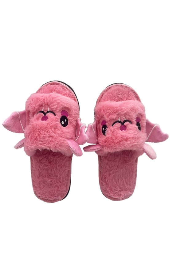 Kids Bat Plush Slippers for Boys and Girls, Soft Non Slip House Shoes for Halloween Party and Indoor Outdoor Wear