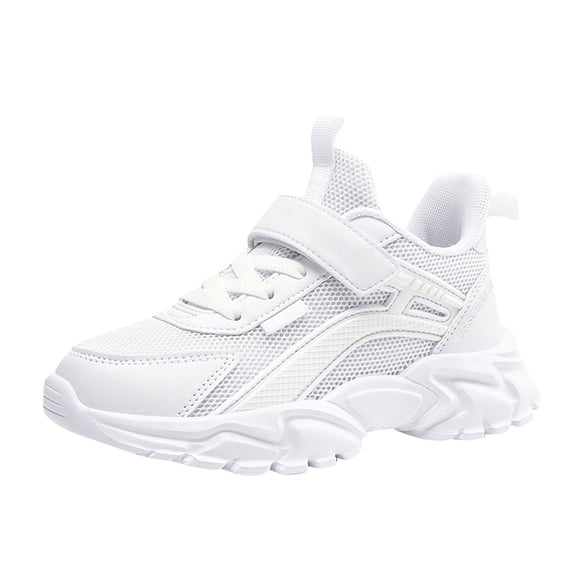 AUDeals Kids Boys Girls Basketball Shoes, Lightweight High Top Sport Sneakers with Breathable Mesh and Non-Slip Sole (White, 10-10.5 Years)