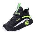 thumbnail image 1 of AUDeals Kids Boys Running Basketball Shoes, Lightweight Breathable High Top Sneakers, Non-Slip School Sport Shoes (Green, 10-10.5 Years), 1 of 5