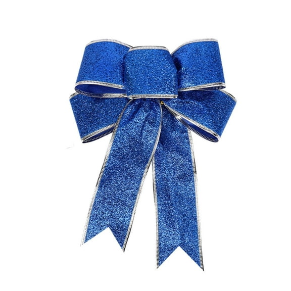AUDeals ‌Large Christmas Bow, Glittering Gold Fabric Gift Ribbon for Tree Topper, Wreath, Garland, Present Gift Wrapping and Xmas Tree Decorations for Kids & Family‌