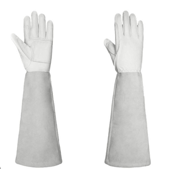 AUDeals Long Thorn Proof Gardening Gloves for Women and Men, Cowhide Leather Rose Pruning Gloves with Forearm Protection, Heavy Duty Gauntlet Work Gloves for Farm and Yard Work, 3 Sizes