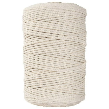 AUDeals Macrame Cord 3 mm * 3937 Inch Decorative Warp Cotton for Knitting Crafts Cotton String Cord Natural White Cotton Rope Craft String for DIY Knitting Plant Hangers Christmas Wedding
