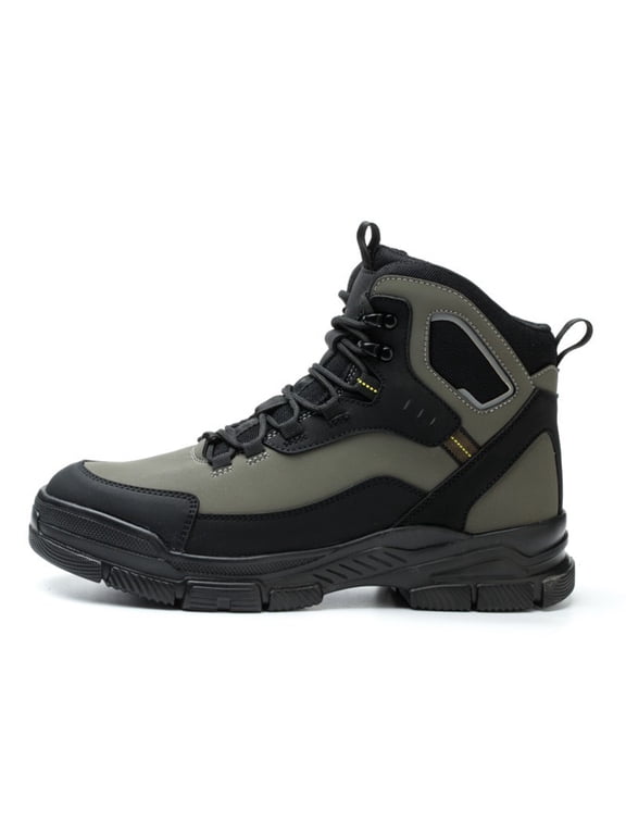 Men Women High Top Lightweight Safety Boots Waterproof Durable Composite Toe Construction Work Boots (Black, 8)