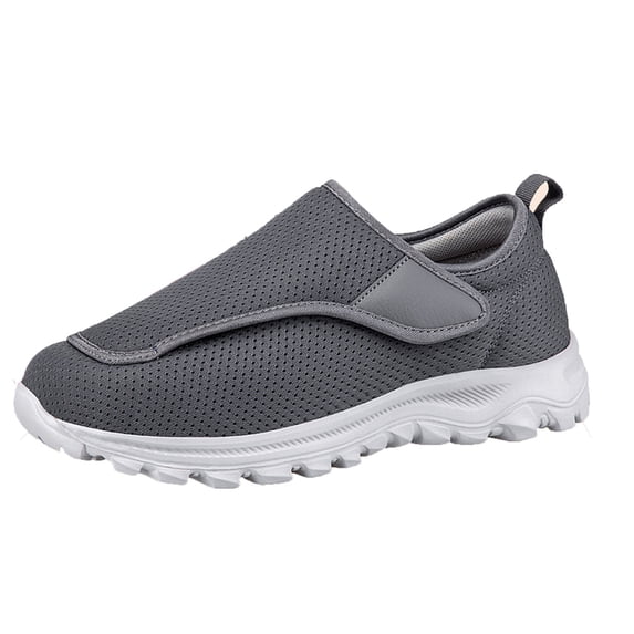 AUDeals Men's Barefoot Walking Shoes, Wide Width Adjustable Trainers with Breathable Comfort for Outdoor Running (Grey, 6.5)
