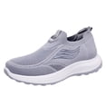 thumbnail image 1 of AUDeals Men's Low Top Flying Woven Slip On Sneakers Arch Support Orthotic Shoes Lightweight Casual Outdoor Breathable Sport Shoes (Grey, 8), 1 of 8