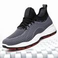 thumbnail image 1 of AUDeals Men's Mesh Slip On Sneakers, Breathable Flying Woven Shoes with Wide Fit Comfort for Gym and Walking (Grey, 7.5), 1 of 3
