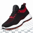 thumbnail image 1 of AUDeals Men's Mesh Slip On Sneakers, Breathable Flying Woven Shoes with Wide Fit Comfort for Gym and Walking (Red, 9.5), 1 of 4