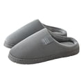 thumbnail image 1 of AUDeals Men's Plush House Slippers - Thick Sole Warm Closed Toe Indoor Home Shoes with Non Slip Daily Comfort (Grey, 9.5), 1 of 5