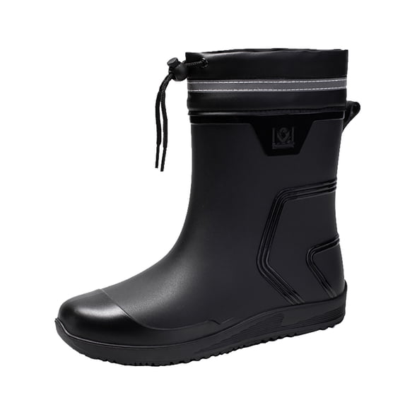 AUDeals Men's Rain Boots, Knee High Rubber Work Shoes with PVC Comfort ...