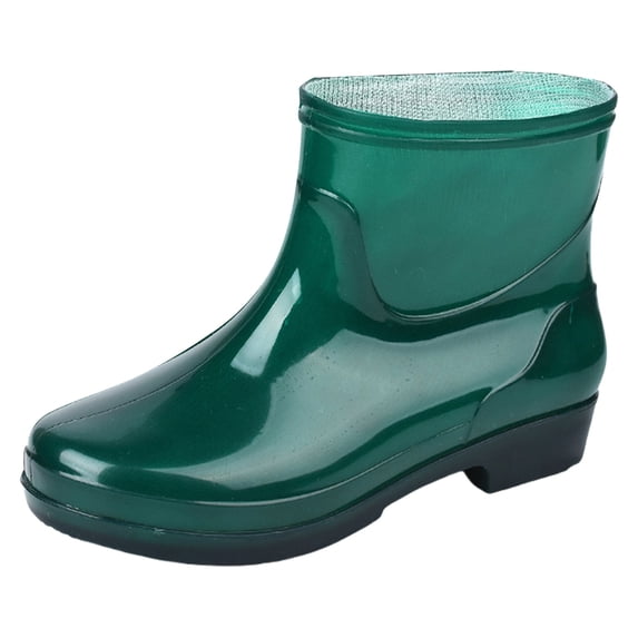 AUDeals Men's Short Rubber Rain Boots Waterproof Non Slip Mid Calf Mud Shoes Garden Work Outdoor Boots